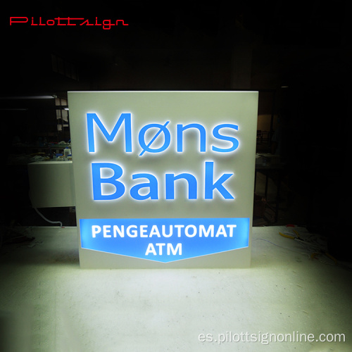 Signo de placa base iluminada frontal Caja de luz acrílica personalizada